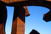 Donostia-San Sebastin, Gipuzkoa province, Euskadi: comb of the wind sculptures, by Eduardo Chillida Juantegui - detail - El peine del viento - Passeo de Eduardo Chillida - photo by J.Zurutuza