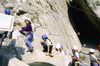 Sisteron, Alpes de Haute Provence, PACA: children climbing a steep rock face - photo by K.Gapys