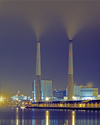France - Le Havre (Seine-Maritime, Haute-Normandie): Coal Power Station  smoke stacks - photo by A.Bartel