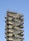 Le Havre, Seine-Maritime, Haute-Normandie, France: scaffolding, staircase to nowhere - photo by A.Bartel