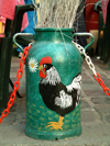 France - Paris: Le coq franais - old milk container - photo by C.Schmidt