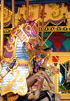 Disneyland Paris, Chessy, Seine-et-Marne,  le-de-France, France: unicorn on a carousel - Eurodisney - photo by H.Olarte