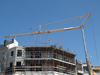 Le Havre, Seine-Maritime, Haute-Normandie, France: Building Construction - crane and scaffolding - photo by A.Bartel