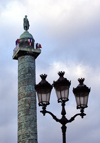 France - Paris: Place Vendome - the emperor - statue of Napoleon - photo by K.White