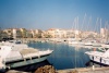 France - Golfe Juan - Alpes-Maritimes: the marina and the town - Cote d'Azur - photo by M.Torres