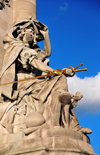 Paris, France: Pont Alexandre III - La France de la Renaissance - sculpture by Jules-Flix Coutan - Left Bank, Quai d'Orsay - inaugurated in 1900 for the Universal Exhibition - photo by M.Torres