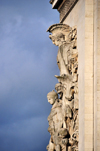 aris, France: Arc de Triomphe - Place Charles de Gaulle - sculpture group 'La Paix de 1815' over the ashlar masonry, sculptor Antoine Etex - photo by M.Torres