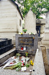 Paris, France: grave of Jim Morrison, lead singer of 'The Doors'- Pre Lachaise cemetery - 20e arrondissement - photo by K.Gapys