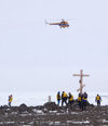 52 Franz Josef Land: Passengers at northern most point, Cape Figely, Rudolf Is (photo by B.Cain)