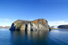 70 Franz Josef Land: Rubini Rock from ship - photo by B.Cain