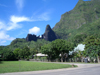 French Polynesia - Moorea / MOZ (Society islands, iles du vent): under the mountains - road - photo by R.Ziff