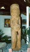 French Polynesia - Hiva Oa island - Marquesas: Atuona - tiki with phalus -  Gauguin Museum (photo by G.Frysinger)