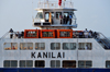 Barra, The Gambia: detail of the ferryboat from Banjul - the Kanilai bridge and upper deck - photo by M.Torres