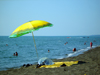Georgia - Ureki, Guria region: beach parasol by the Black sea - Karadeniz - photo by S.Hovakimyan