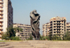 Georgia - Tbilisi / Tblissi / TBS: the man and his cocoon - statue - photo by M.Torres