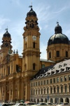 Germany - Bavaria - Munich: pastel - Theatiner church - Italian baroque / Theatinerkirche (photo by C.Blam)