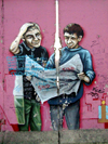 Germany / Deutschland - Berlin: graffiti on the Berlin Wall - Berliner Mauer - Mur de Berlin - Muro de Berlin - Berlin Duvari - photo by M.Bergsma