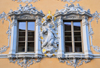 Wrzburg, Lower Franconia, Bavaria, Germany: Falkenhaus - windows with Rococo stucco work - Marienplatz - photo by M.Torres