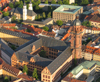 Wrzburg, Lower Franconia, Bavaria, Germany: the Old University and its tower - from the air - photo by D.Steppuhn