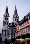 Germany / Deutschland - Boppard (Rhineland-Palatinate / Rheinland-Pfalz): main square and St. Severus church (bishop of Ravenna) | Pfarrkirche St. Severus - Marktplatz - photo by M.Torres