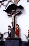 Germany / Deutschland - Boppard (Rhineland-Palatinate / Rheinland-Pfalz): Christ on the cross - wall of St. Severus church | Christ - Pfarrkirche St. Severus - Marktplatz - photo by M.Torres