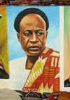 Accra, Ghana: Centre for National Culture - portrait of Kwame Nkrumah, first president of the Gold Coast, later called Ghana - photo by G.Frysinger