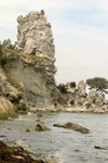 Gotland island - Lickershamn: Jungfrun klint - coastal rock formation - Klintkusten - coastal limestone stack - Baltic coast - photo by C.Schmidt