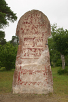 Gotland island: Viking Age image stone in Stora Hammars, Lrbro parish - Viking rune stone - battle of the Heodenings - bildsten - runic image stone - photo by C.Schmidt