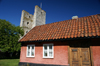 Gotland - Visby: along Murgatan, house and tower - photo by A.Ferrari