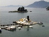 Greek islands - Corfu / Kerkira: church and causeway - photo by A.Dnieprowsky