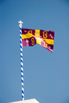 Greece - Paros: Flag atop the Ekatontapylian Church in Paroikia - photo by D.Smith