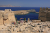Greece - Rhodes island - Lindos - Acropolis - Aegean sea view - photo by A.Dnieprowsky