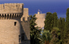 Greece - Rhodes island - Rhodes city - St George's Tower - view of Grand Masters Palace - walls - photo by A.Dnieprowsky