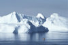 Greenland - Ilulissat / Jakobshavn - icebergs, a fishing boat illustrates the scale - Jakobshavn Glacier, the Ilulissat Icefjord - photo by W.Allgower