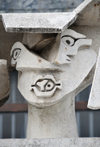 Ciudad de Guatemala / Guatemala city: scupltures by the Civil Engineer Efrain Recinos at National Library - Parque central - 5a Avenida Zona 1 - Biblioteca Nacional, Hemeroteca y Archivo General de Centro America - relieves escultricos - Parque Centenario - photo by M.Torres