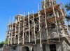 Ouanaminthe / Juana Mendez, Nord-Est Department, Haiti: building one more church - Haiti is prolific in churches and lottery shops - photo by M.Torres