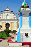 Fort-Libert, Nord-Est Department, Haiti: looking westwards at the Place d'Armes - fountain and St Joseph's Catholic Cathedral - photo by M.Torres