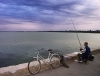 Hungary / Ungarn / Magyarorszg - Keszthely: angler on Lake Balaton (photo by J.Kaman)