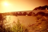 Hungary / Ungarn / Magyarorszg - Hortobgy (Hadj-Bihar province): the Nine-Hole Bridge - against the sun (photo by J.Kaman)
