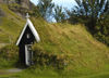 Iceland - Npsstaur: Turf roof chapel - 17th century - Sod grass roof - church - Nupsstadur (photo by B.Cain)