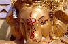 India - New Delhi: Ganesh's face (photo by Francisca Rigaud)