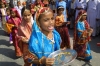India - Narendranager (Uttaranchal): young girls taking part in a costume parade - festival of Navaratri (photo by Rod Eime)
