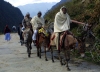 India - Kedarnath (Uttaranchal): Hindu pilgrims on horseback (photo by Rod Eime)