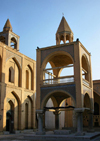 Isfahan / Esfahan, Iran: freestanding belfry of Vank Cathedral, Kelisa-e Vank - Armenian Orthodox Church - Jolfa, the Armenian quarter - photo by N.Mahmudova