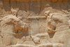 Iran - Naqsh-e Rustam: equestrian victory monument of Bahram II - horses heads - photo by M.Torres