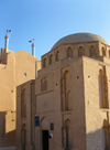 Yazd, Iran: Shrine of the 12 Imams - Maghbareh-ye Davazdah Emam - 11th century mud brick architecture - inside there are inscriptions with the names of the 12 Shiite Imams, but none of them are buried in the building - photo by N.Mahmudova