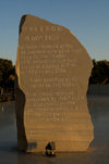 Arbil / Erbil / Irbil / Hawler, Kurdistan, Iraq: Monument in Sami Abdul Rahman Park - stone honouring the victims of the 2004 bomb attacks against Eid celebrations, claimed by the Islamist group Ansar al-Sunnah - photo by J.Wreford