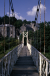 Cork, County Cork, Ireland: Daly's bridge, spanning the River Lee - aka Shakey Brid - wrought iron suspension bridge for pedestrians - photo by A.Harries