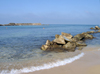 Israel - Qesarriya / Caesarea Maritima / Caesarea Palaestina: Mediterranean sea - rocky beach - photo by Efi Keren