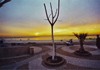 Israel - Tel Aviv: sunset on the beach front - photo by C.Ariav